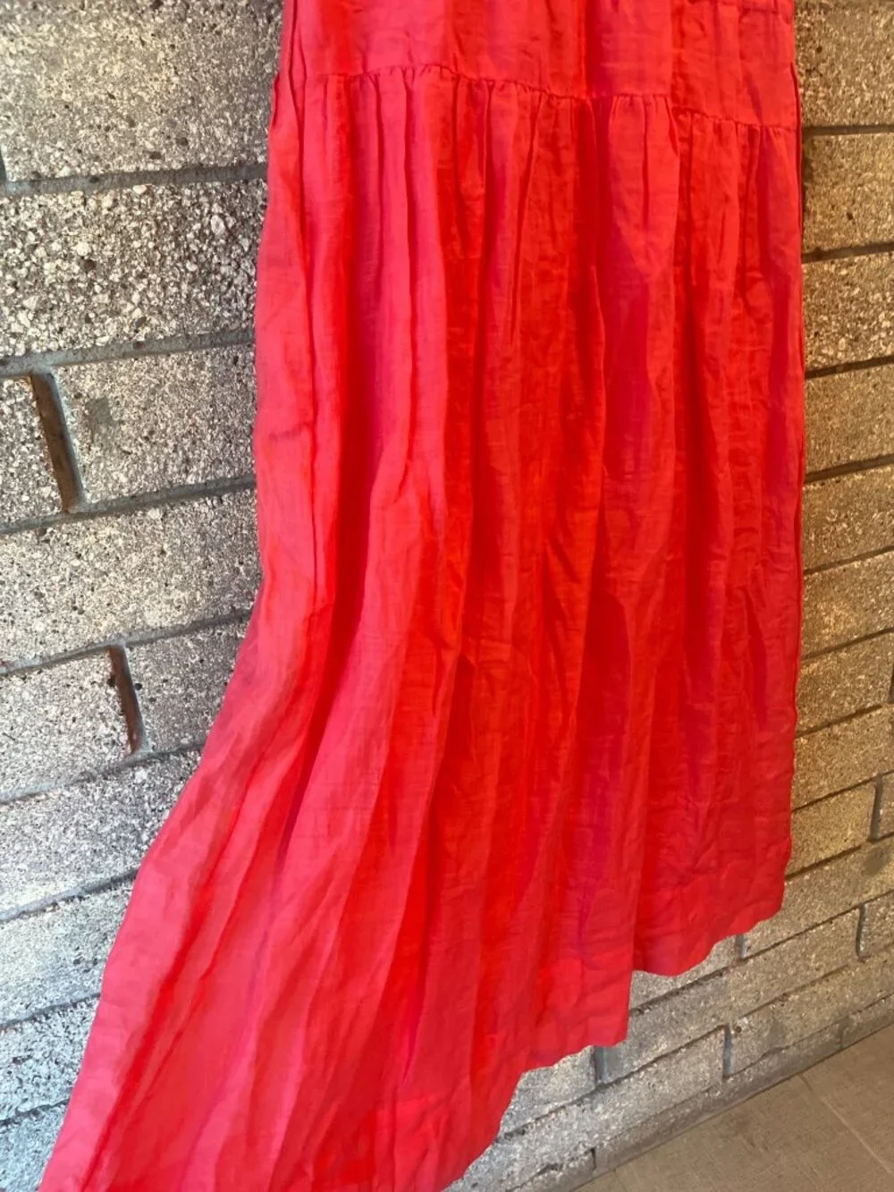 J. Crew Womens Sleeveless Coral Midi Dress With Shirred Waist & Pockets MT
